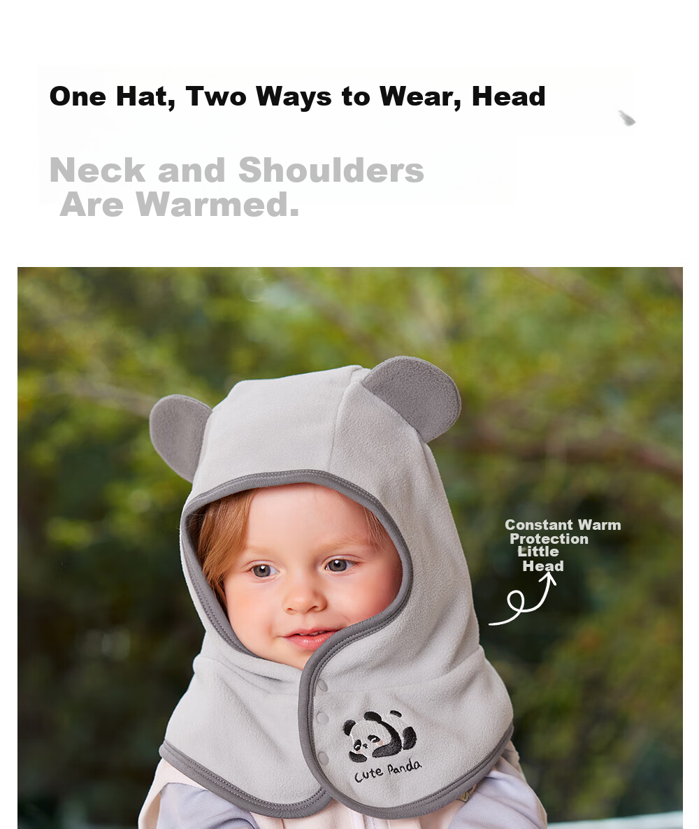 Beitais Baby Hat and Scarf Set Autumn Winter Ear Protection Warm Windproof Outdoor Cap for Kids 9