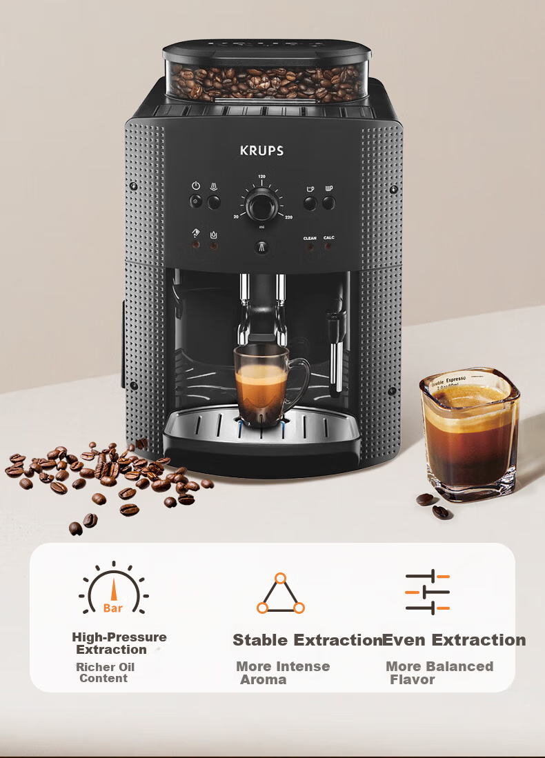 Krups Germany Fully Automatic Espresso Coffee Machine with Grinder EA810B80 Black Gray European Original Imported for Home/Office 6