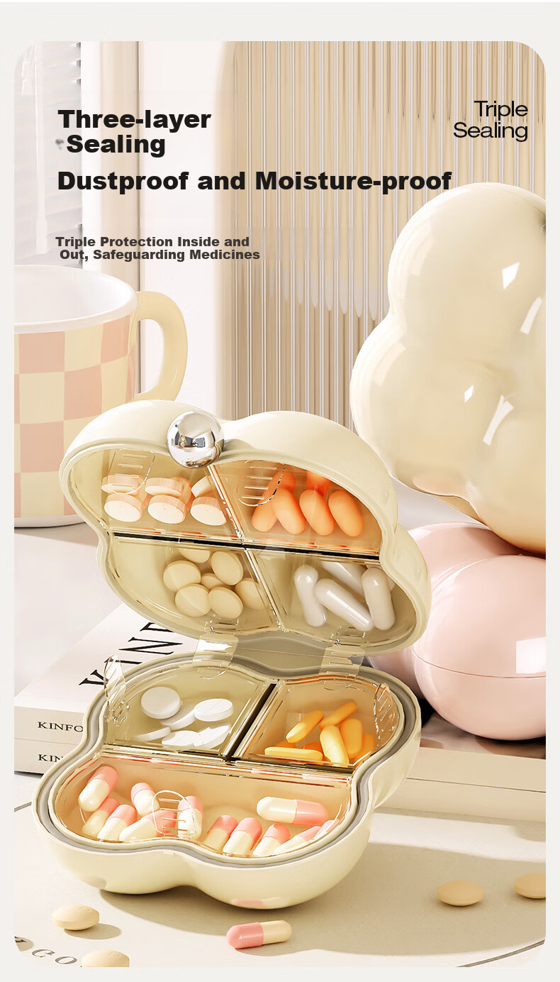 Dopamine Flower Portable Weekly Sealed Pill Organizer by Fan Ye 5