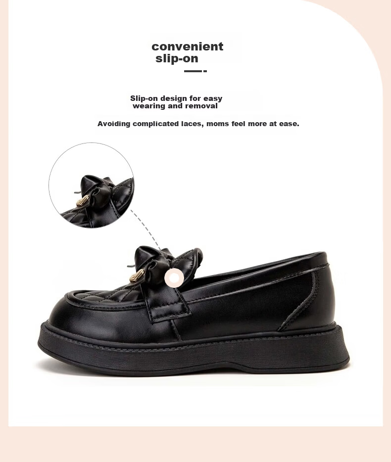 Fulomi Girls' Leather Shoes Little Chanel Style Soft Sole Princess Flats Children's Black Fashion Performance Shoes Black Size 31 6