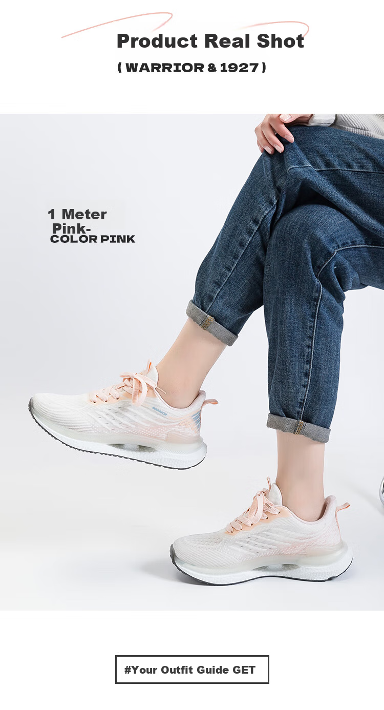 Warrior Women's Sports Shoes Casual Running Shoes for Women Summer 2026 Pink Beige Size 36 (230mm) 12