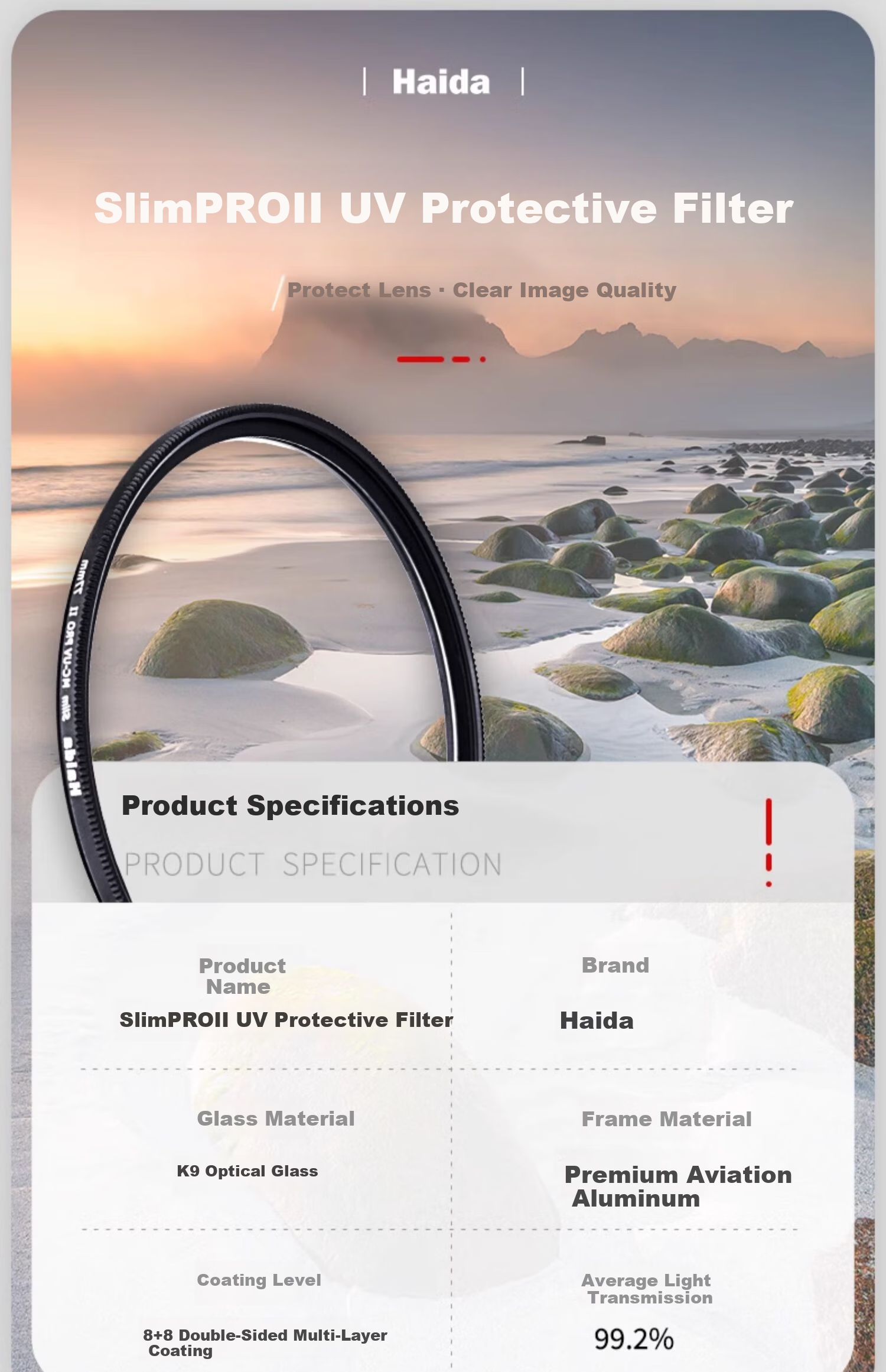 Haida UV Filter 49mm, Nano Double-Sided Multi-Layer Coating, Scratch-Resistant And Shockproof Protective Lens, Suitable for Canon, Nikon, Sony, Fuji And Other DSLR And Mirrorless Camera Lenses 2