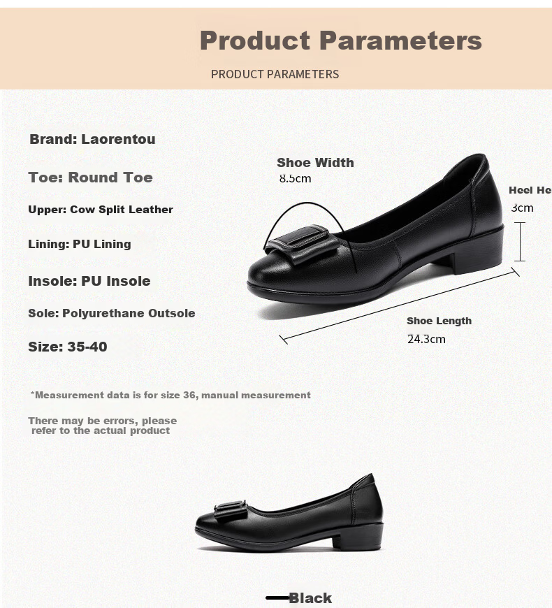 LAORENTOU Women's Fashion Casual Professional Chunky Heel Low-Cut Mid Heel Commuting Work Shoes LB12265 White Size 37 7