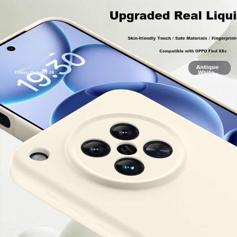 Shangsu Compatible with OPPO Find X8S Phone Case Find X8S Protective Cover Premium Liquid Silicone Soft Case Full Coverage Lens Protection Drop-resistant Anti-fingerprint Unisex Solid Color Simple Ant