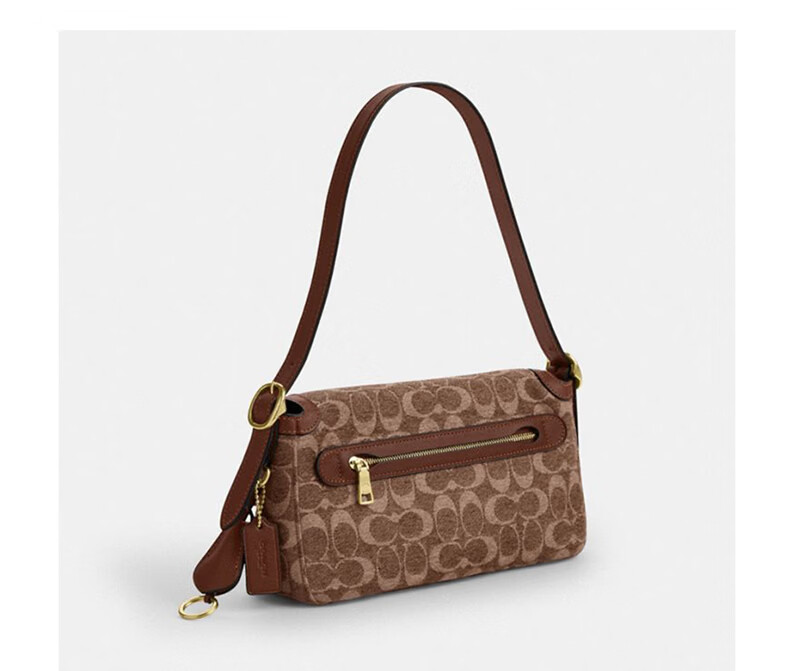 COACH Women's ETTA Classic Logo Shoulder Crossbody Bag Light Khaki CCV65 4