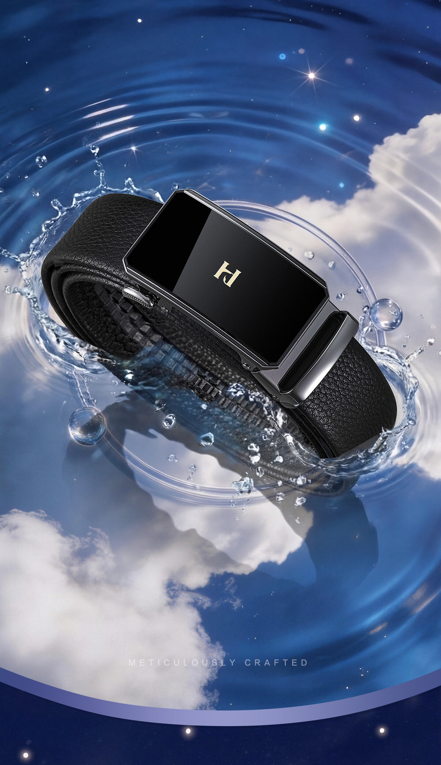 HLA Men's First Layer Cowhide Leather Automatic Buckle Belt Gift Box Genuine Leather Waistband Holiday Gift for Boyfriend Trendy Pants Belt 4