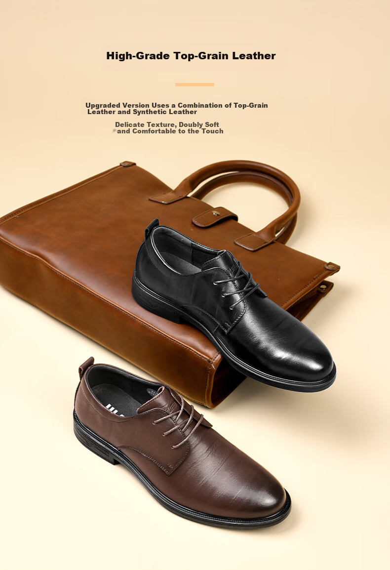 HLA Men's Business Casual Derby Dress Shoes Spring Summer H135/H171 Brown Size 39 7