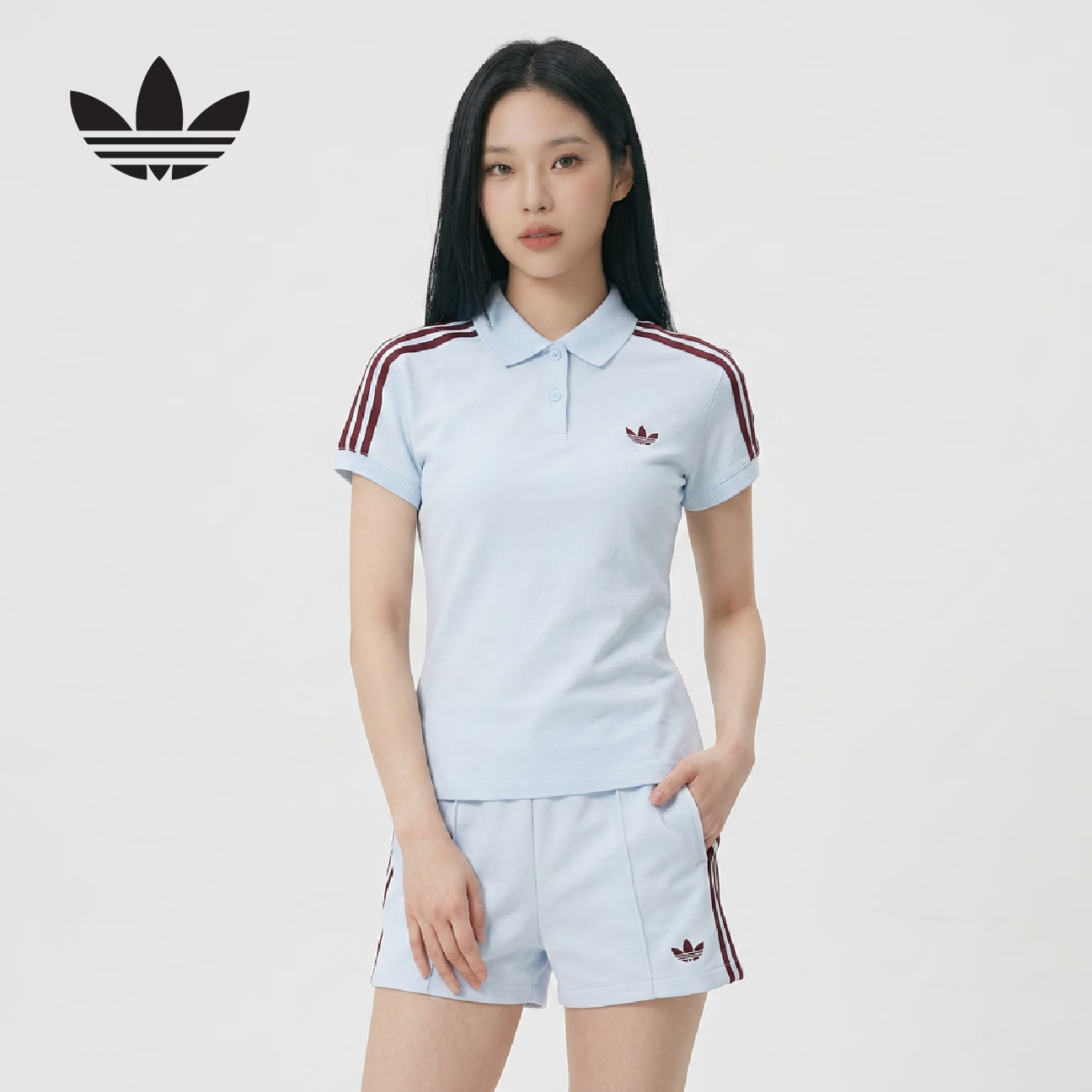 Adidas Originals Women's 3S POLO Short Sleeve Polo KD3698 Crystal Blue M 1