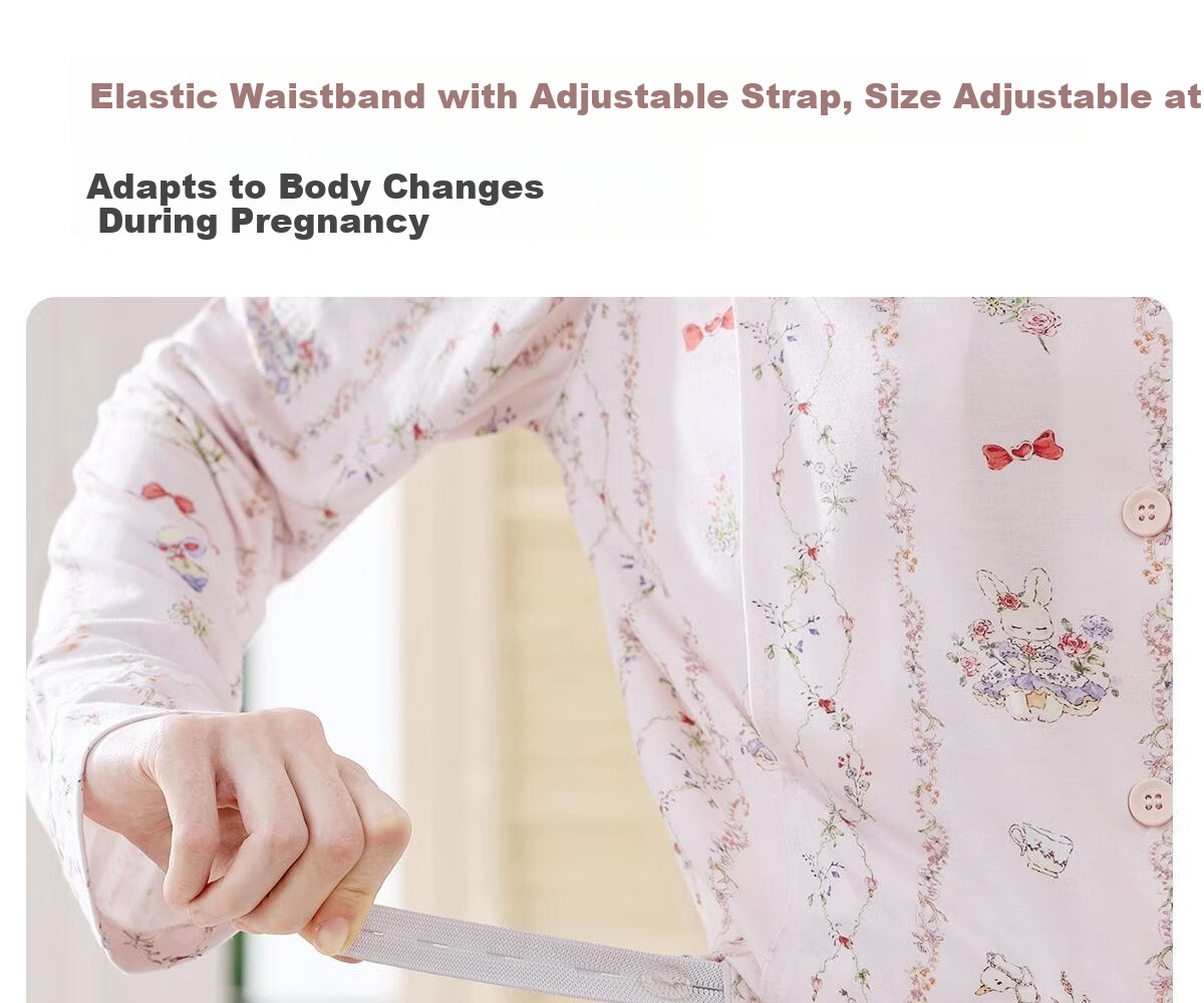 JOYNCLEON Plant Natural Cool Summer Thin Maternity Postpartum Nursing Pajamas L jyz204865 24