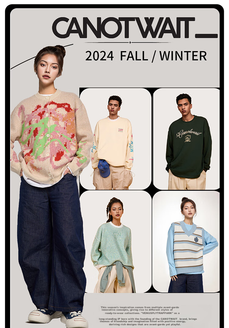 CANOTWAIT Crayon Pattern Jacquard Early Spring Sweater Cardigan Unisex Autumn Winter New Trendy Jacket Purple XXS 4