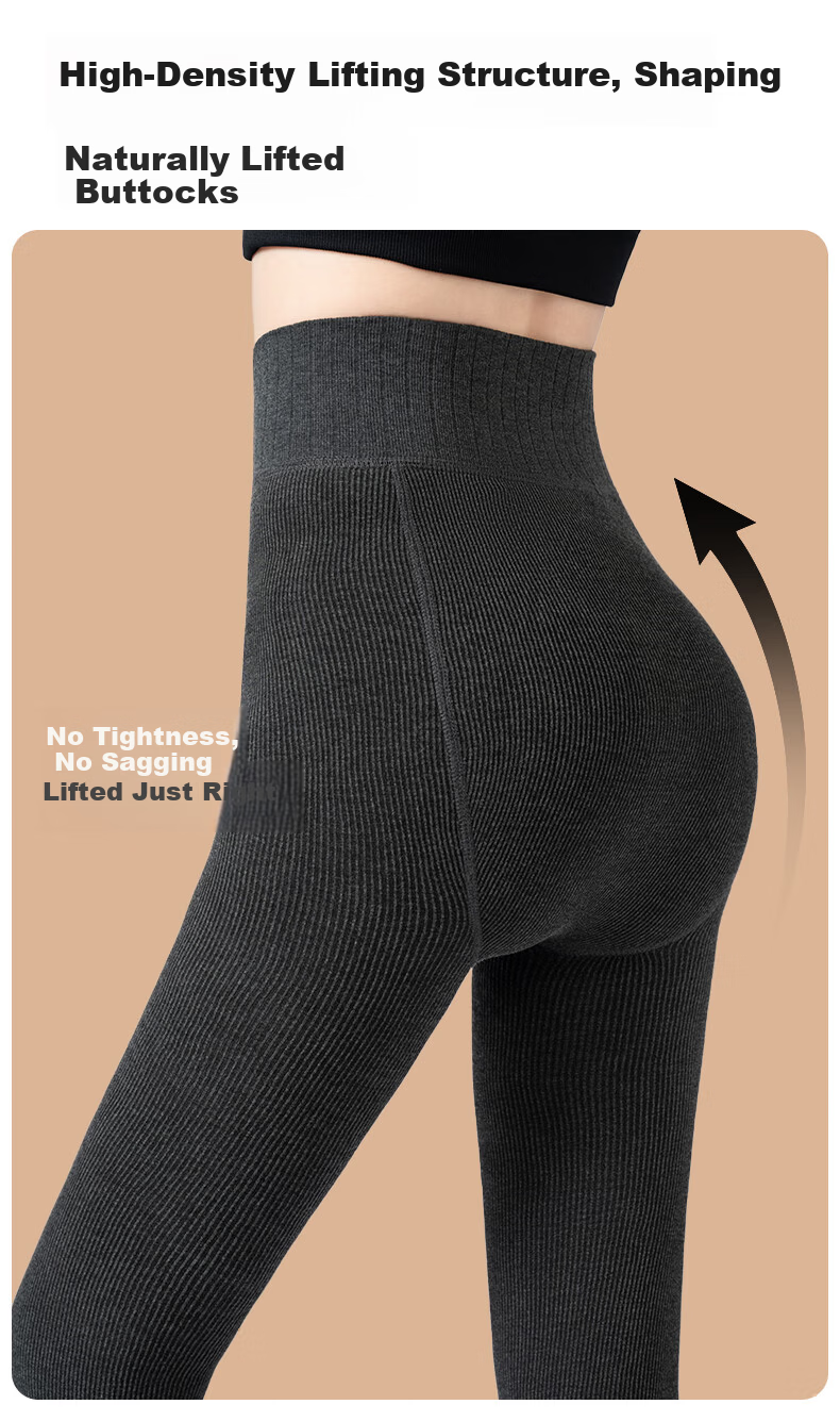 LangSha Women's Autumn Winter Thickened Fleece Lined Shark Skin Leggings Yoga Pants ZT8911 3