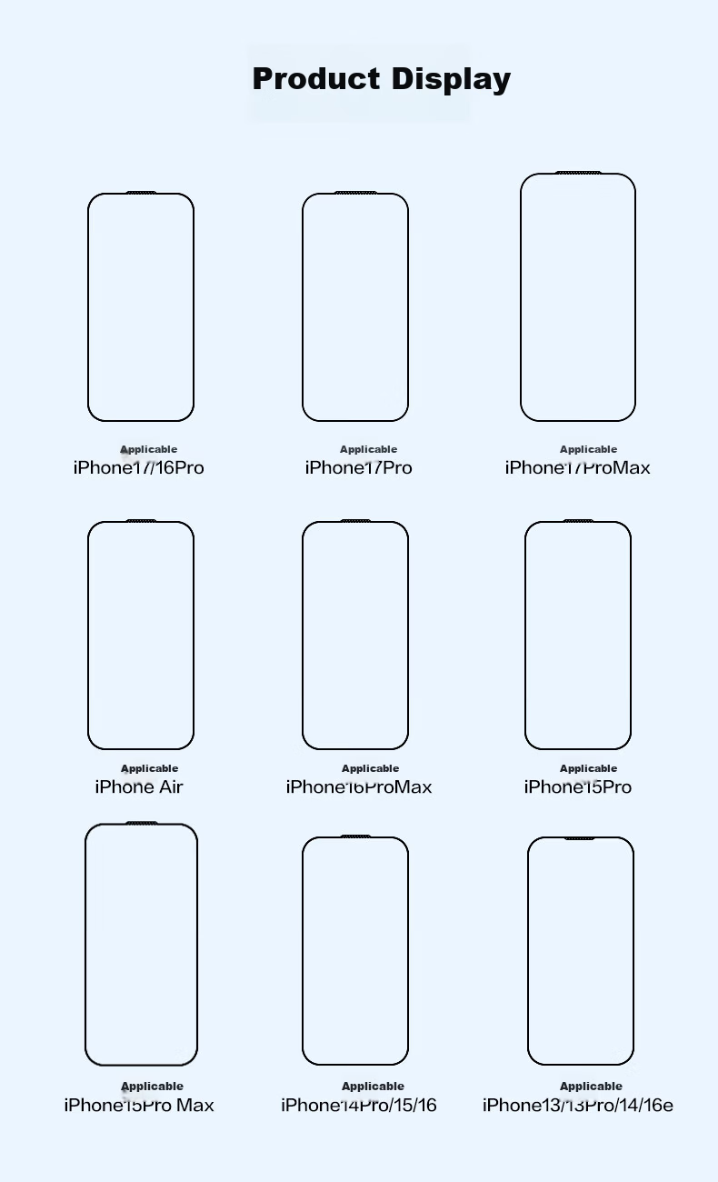 Pisen Tempered Glass Screen Protector for iPhone 15 Pro Max, Full Coverage, HD, Anti-Fingerprint, Drop Resistant, Dustproof, 2-Pack 14