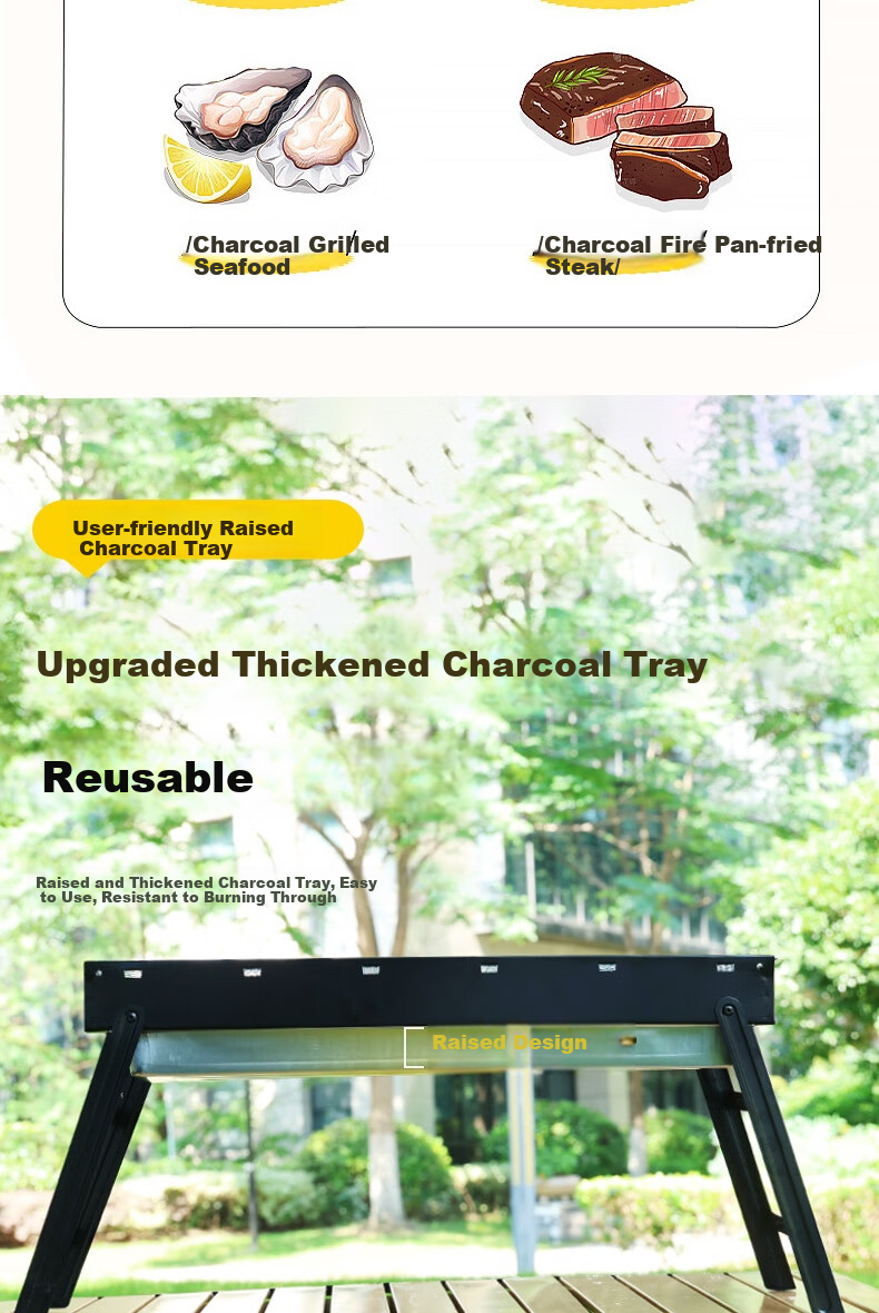 Ansell Stainless Steel Portable Detachable BBQ Grill Rack Oven Outdoor Skewer Stove Tea Boiling Mesh 8K00325 4