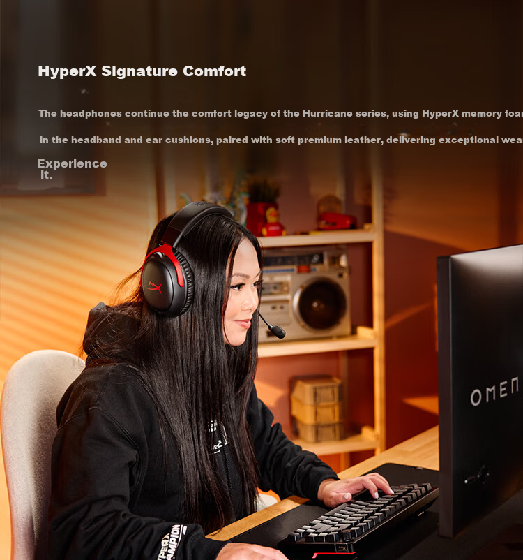 HYPERX Cloud III S Wireless Hurricane 3 Enhanced Edition Bluetooth Gaming Headset Hurricane 3S Black Red Over-Ear Esports Headphones Compatible with Call of Duty: Modern Warfare III 3