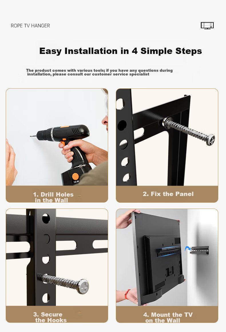Dongpuli 75-100 Inch Ultra-Thin Embedded Large Screen TV Telescopic Rotatable Folding Wall Mount Bracket Compatible with 85 Inch Xiaomi Hisense TCL Skyworth TVs, Socket and Speaker Friendly 19