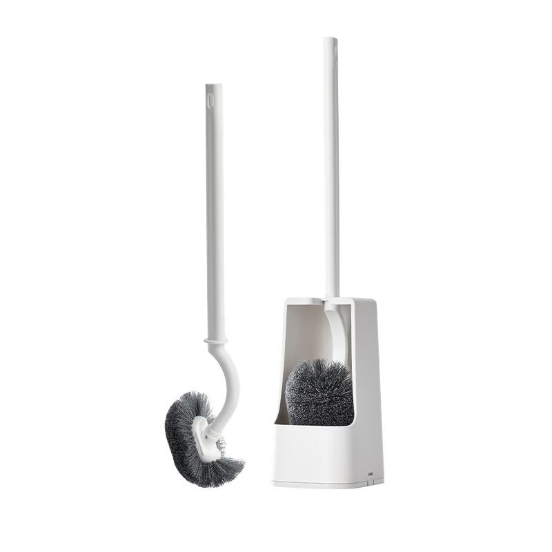JD Jingzao Japanese Style Toilet Brush Set with Base Household Seamless Cleaning Toilet Brush Bathroom Cleaning Brush