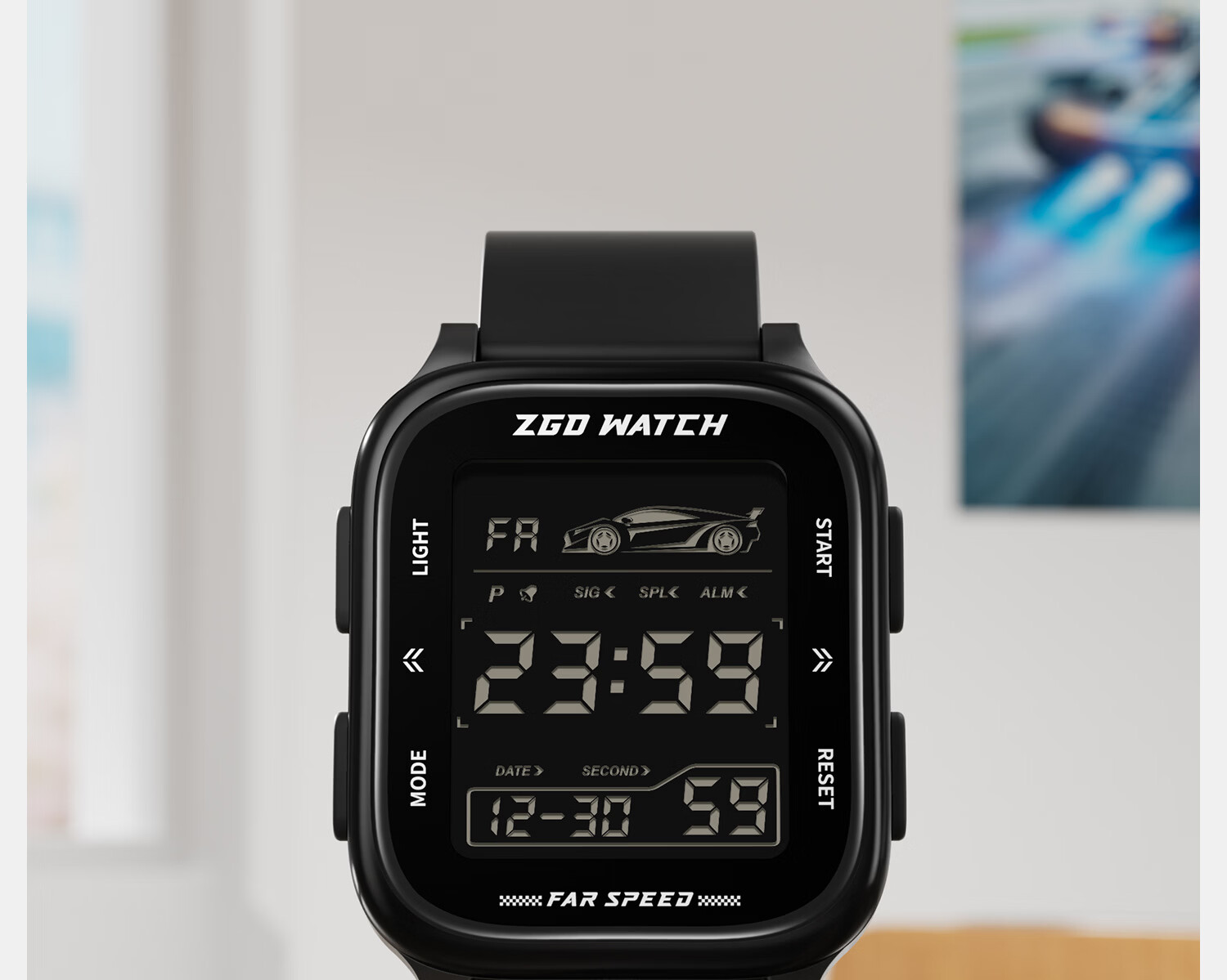 ZGO Men's Electronic Watch for Students, High School and Middle School, Luminous Waterproof Multifunctional Sports Digital Watch, Time Display Only 11