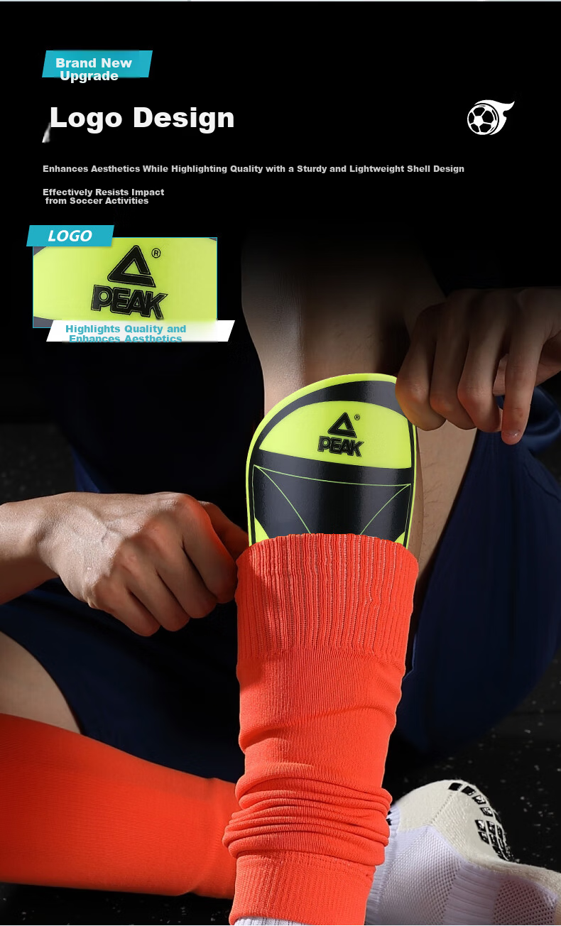PEAK Soccer Shin Guards for Adults And Children Aged 6-12, Protective Gear for Training And Matches, Professional Equipment with Insertable Plates 5