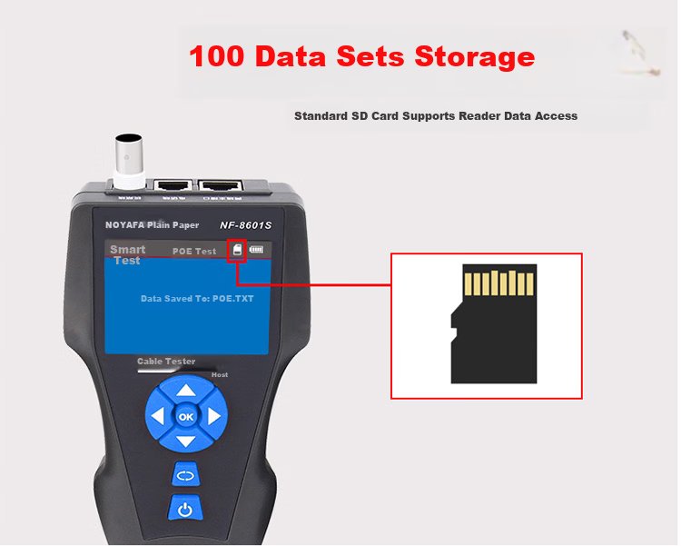 Smart Mouse NF-8601S Upgraded Cable Length Breakpoint Short Circuit Tester POE Power Supply Length Measurement PING LAN WAN Cable Tracker Locator 14