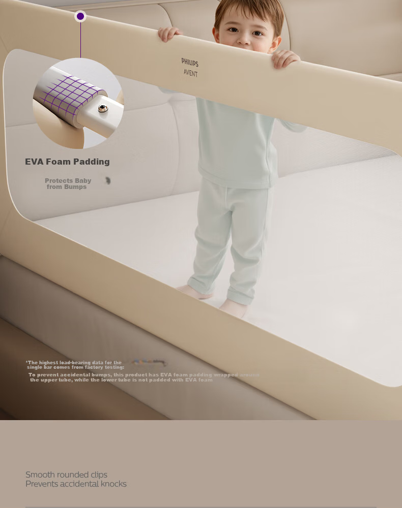 Philips Avent Baby Bed Rail Seamless Fence Bed Guardrail Baby Bedside Anti-Fall Connector Anti-Pinch Anti-Drop 1.5M 12