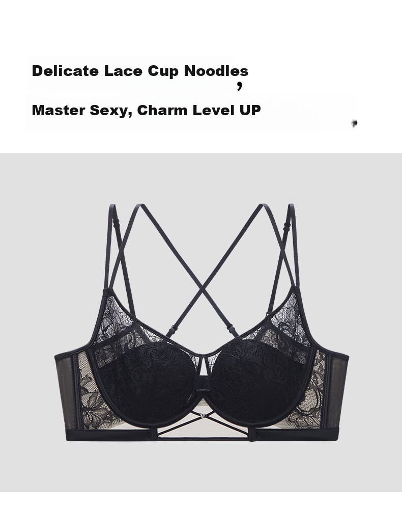 Bandgewoo Women's Lace Push-Up Bra, New Style, Large Bust Minimizing, Anti-Sagging, Side Support, Thin, Sexy, Soft Underwire 9