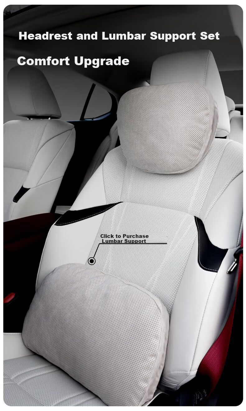 BIMLL Car Headrest, Maybach Mercedes Neck Pillow, Lumbar Support Cushion, Tesla In-Car Neck Protector, Dual-Core Support 10