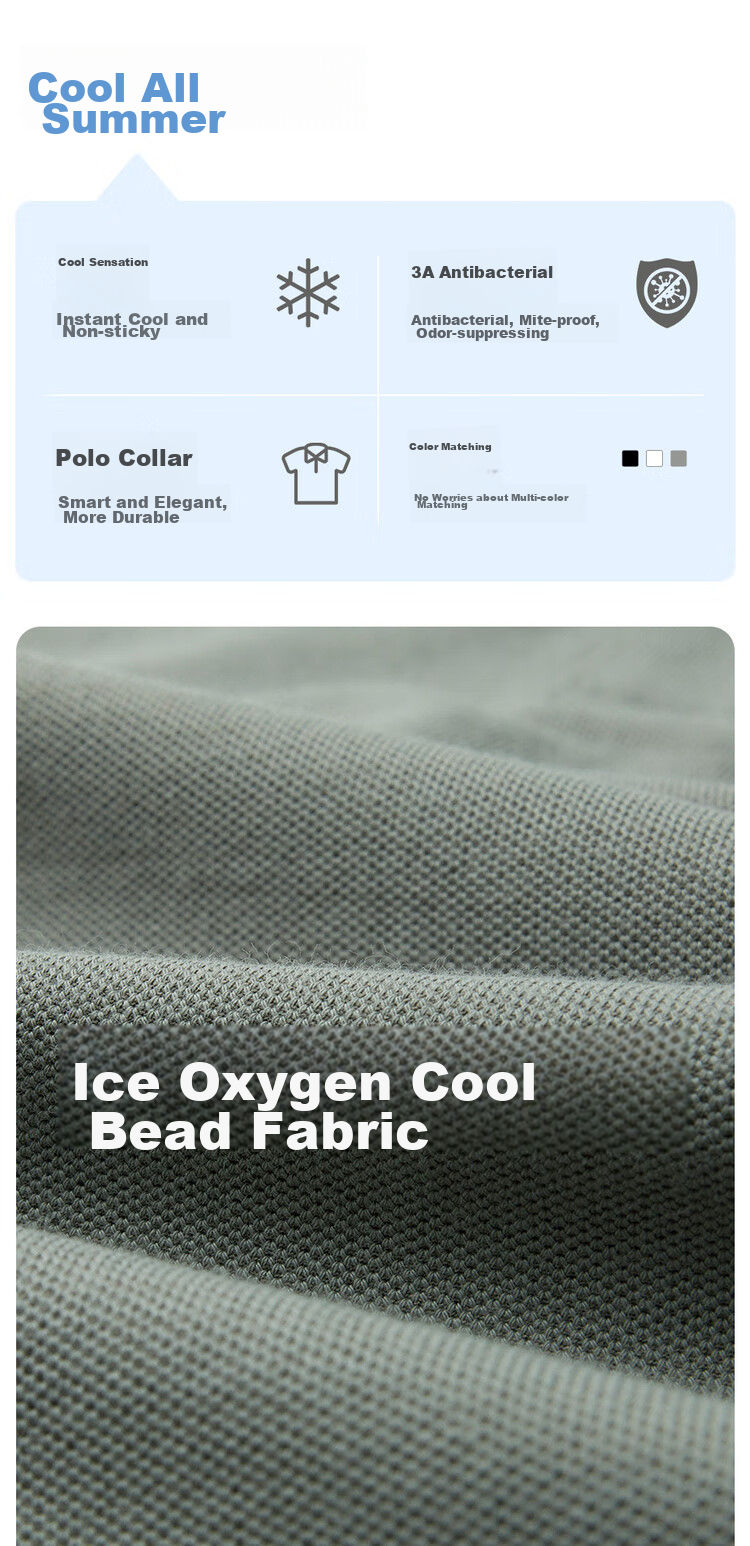 Giordano Comfortable Antibacterial Polo Shirt for Men, High-Tech Ice Oxygen Cooling Embroidered Collar Short-Sleeve Top 01014381 4