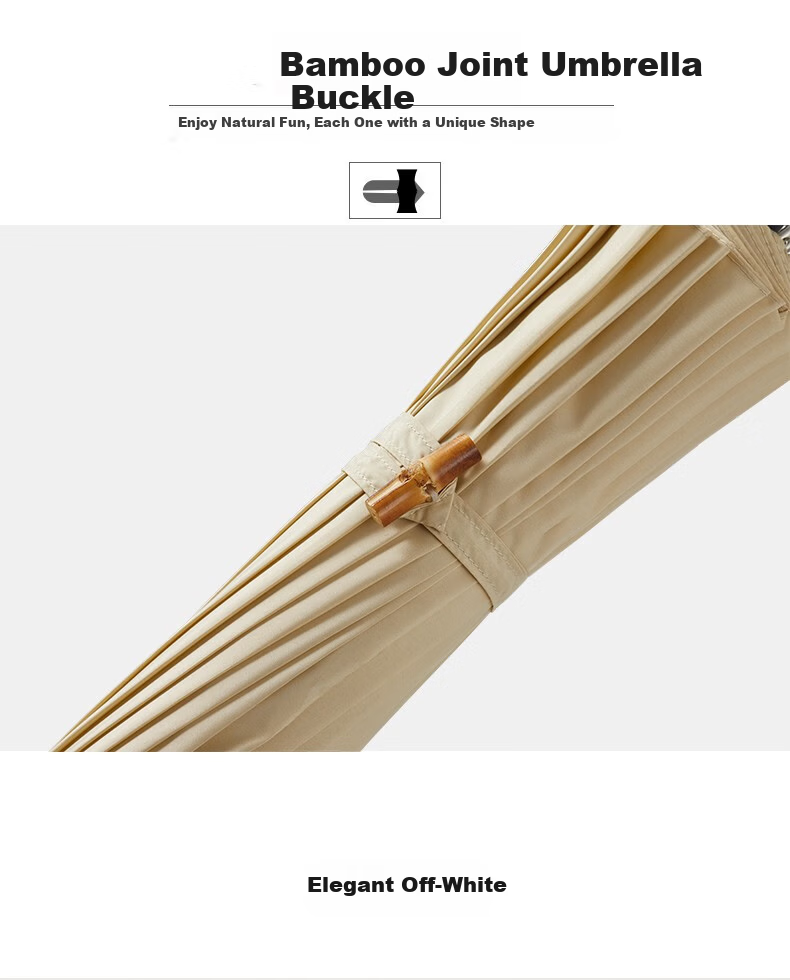 Obsu Japan 24-Rib Bamboo Joint Heavy Rain Umbrella Sturdy Long Handle Simple Design Black 5