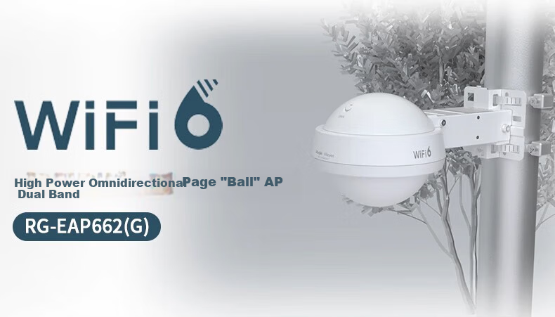 Ruijie WiFi6 Outdoor Wireless AP RG-EAP662(G) Gigabit Dual-Band 1800Mbps Smart Omni-Directional High-Power Outdoor Wireless Base Station IP68 Dustproof Waterproof 2