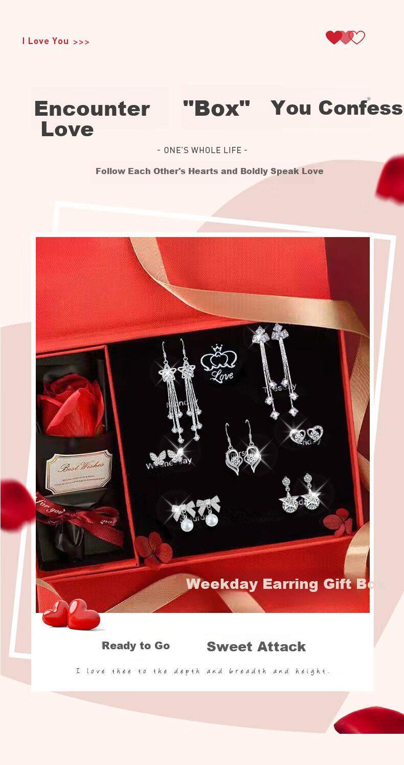 Dijing Women's Earrings, 2026 New Style, One-Week Stud Earrings, Practical Tassel Earrings, Silver Ear Ornaments, High-End Birthday Gift for Wome 10