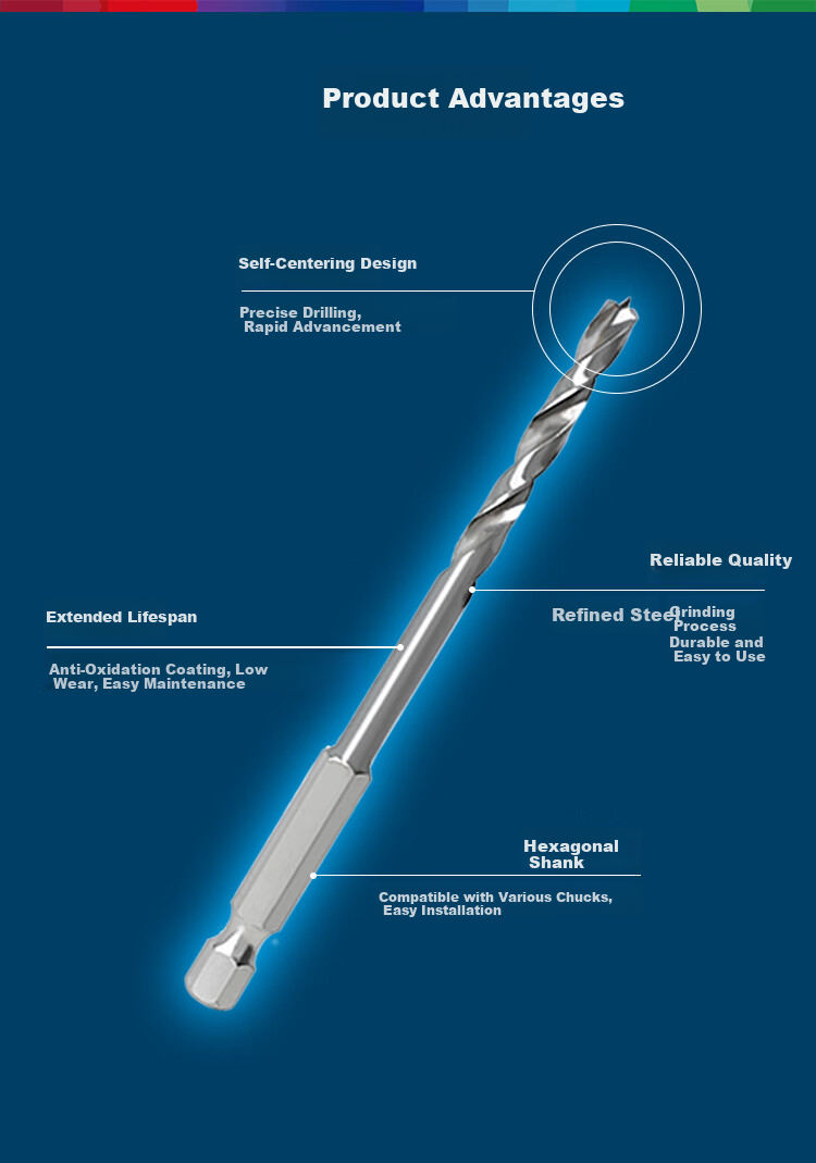 BOSCH Hex Shank Wood Drill Bit Set Furniture Assembly Maintenance Drilling Installation 5-Piece 2/3/4/5/6mm 4