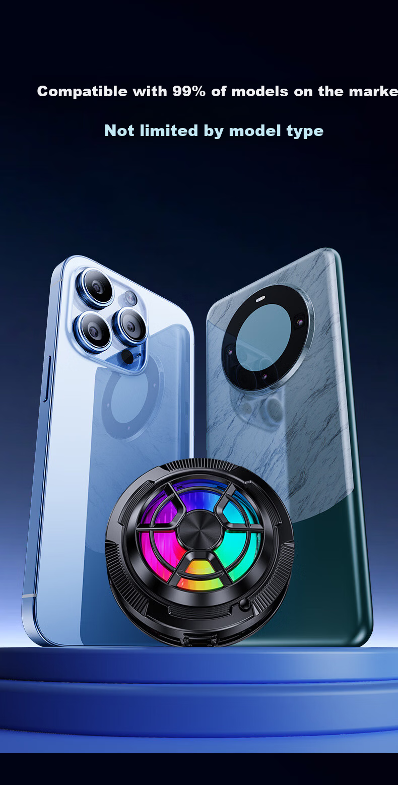 Stek [Top Configuration Live Streaming + Smart Digital Display] Upgraded Two-Speed Variable Frequency Adjustable Mobile Phone Cooler Semiconductor Suitable for Apple Phones Live Streaming Gaming Super 13