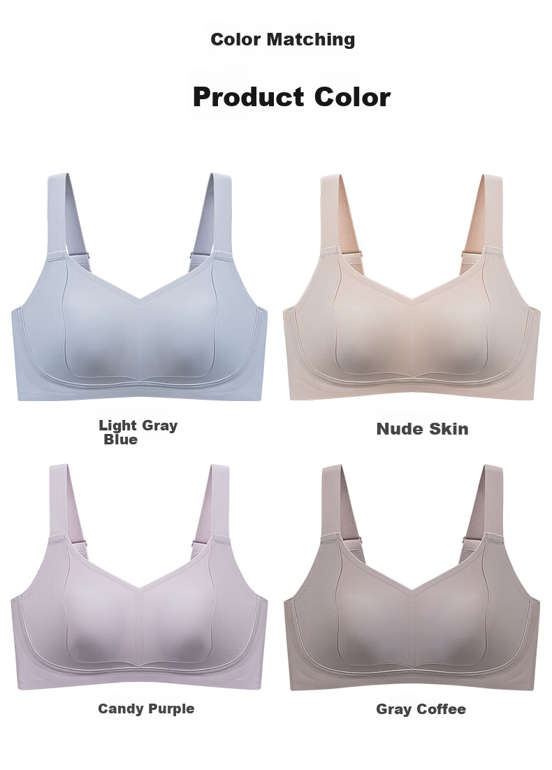 FINSEECH Seamless Lightweight Sports Bra Large Cup Minimizing Lifting Shaping Bra Light Gray Blue 90BCD 13