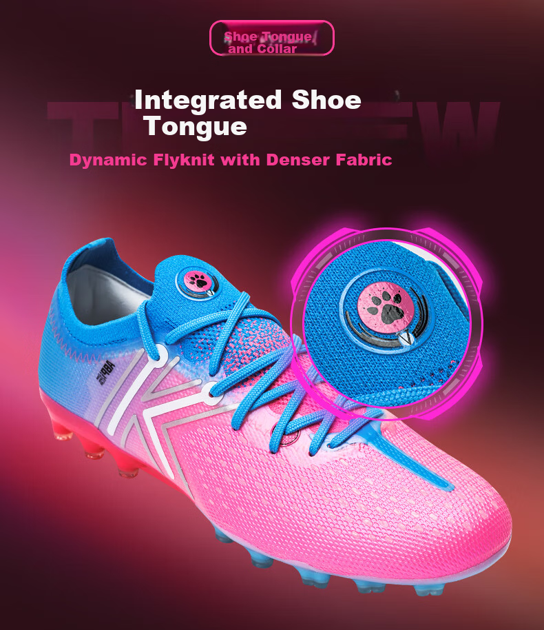 KELME Adult Soccer Shoes for Men, Jidian 5.0 MG Natural And Artificial Grass, Professional Training Football Boots for Competitions, Pink-Blue, Size 40.5 10