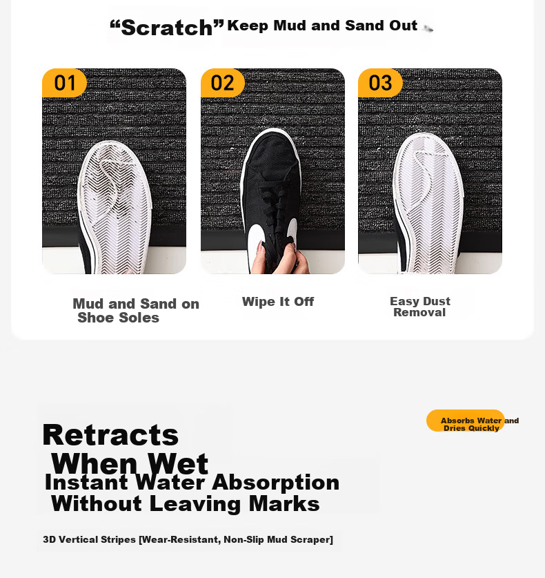 Huaxu Entrance Door Mat Home Floor Mat Hotel Welcome Absorbent Non-Slip Large Customizable Doormat 12