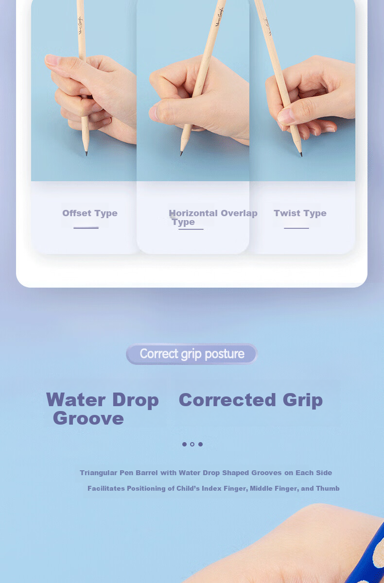 M&G Stationery HB Hole Pencil 30pcs Student Writing Practice Pencil Children Posture Correction Triangular Wooden Grip AWP30718 2