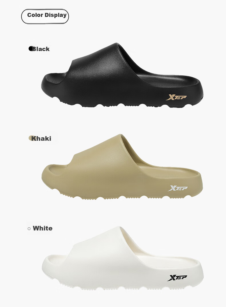 XTEP Men's Slide Sandals Summer Outdoor Sports Slippers A461 White Size 40-41 3