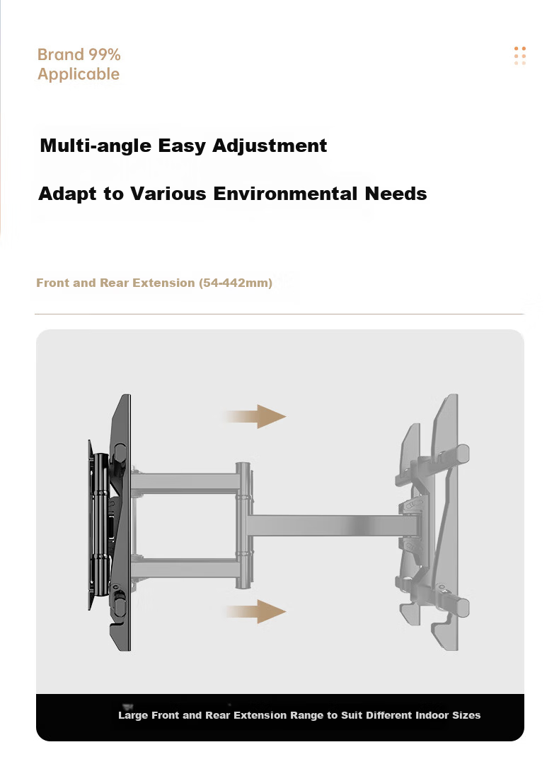 Behind the Scenes Hero TV Mount 32-80 Inch Telescopic Rotating Wall Bracket Compatible with Hisense TCL Thunderbird Xiaomi and More 4