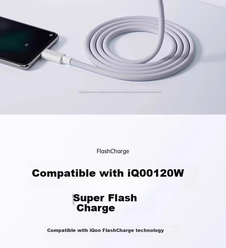Nengshi Suitable for Vivo/iQOO Data Cable, 5A Super Flash Charging Cable, Iqoo Neo10/9/8/7/Fold2 X90/5pro Dual-Head Type-C Fast Charging Cable, 1 Meter 4