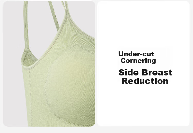 Urban Beauty Women's Camisole Vest Four-Season Bra with Integrated Padding Solid Color Thin Backless Underwear Outerwear Base Layer Green L 16