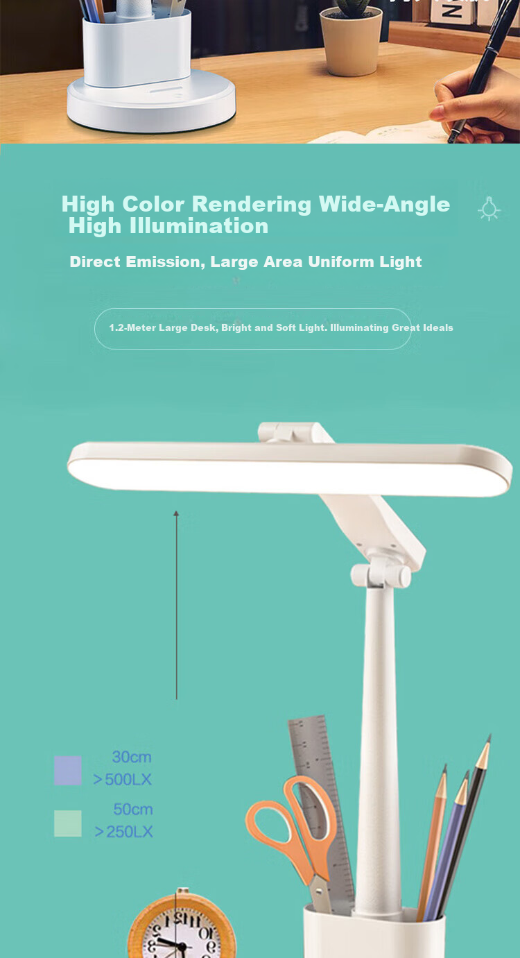 Bolanger Desk Lamp, Eye Protection, Study Lamp, Dormitory Lamp for Students, Rechargeable Table Lamp, Children's Bedroom Bedside Lamp, Reading Light 4