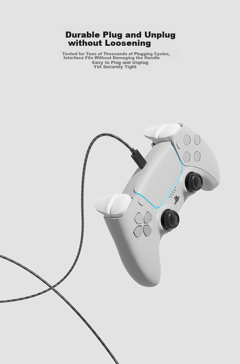 Jinling Shengbao Sony PS4 PS5 Controller Data Charging Cable USB Fast Charge Cable Slim Pro Computer Console Connection Cable 1m Type-C Smart Black 2