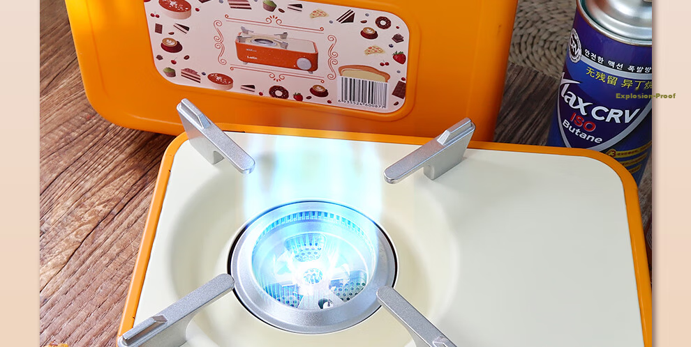 Maixian Portable Multifunctional Cassette Stove Latte Outdoor Mini Gas BBQ Stove 2.1kW Purple 9