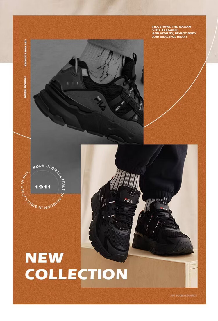 FILA Official Men's Spring Summer Casual Fashion Sports Dad Sneakers 13