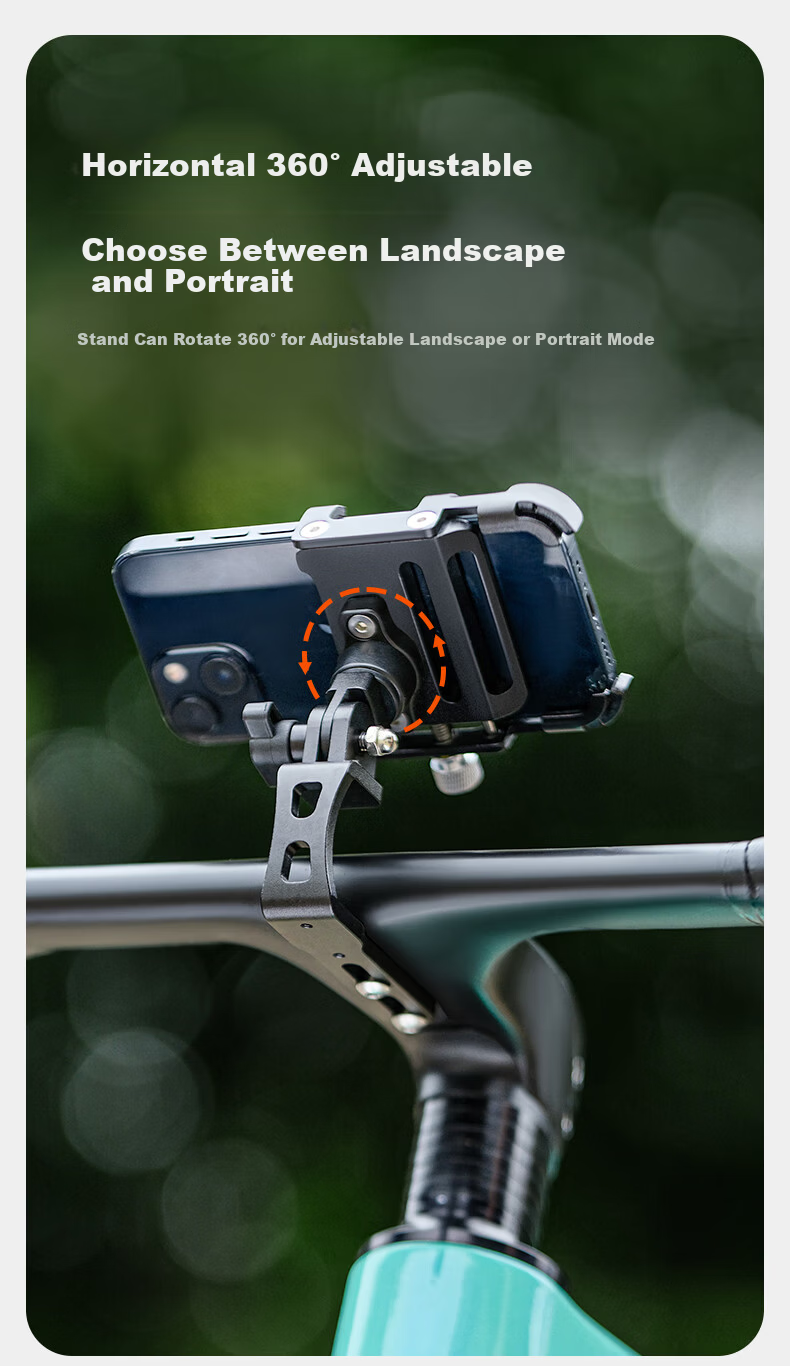 Captain Tas Aluminum Alloy 2-in-1 Bicycle Phone Holder Mountain Bike Integrated Handlebar Road Bike Navigation Mount Cycling Gear 7