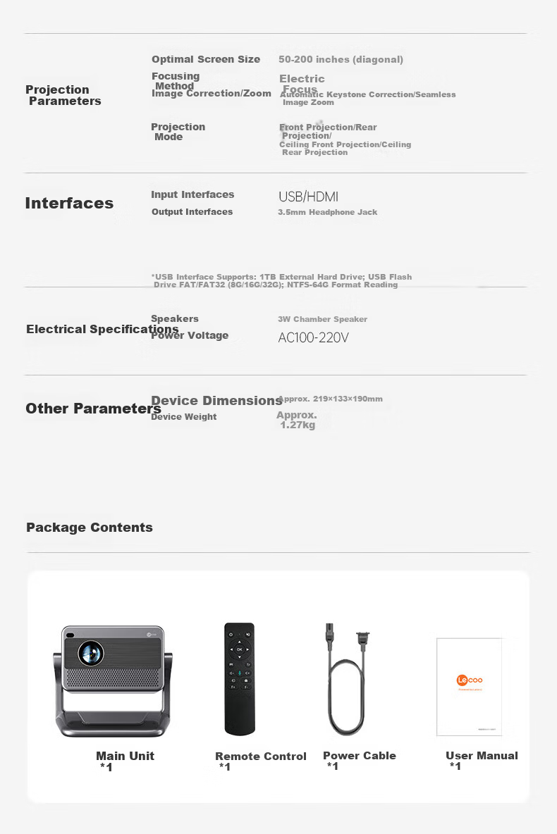 Lecoo Lenovo LK215 Smart Cloud Home Projector Intelligent Projector Bedroom Mobile Phone Projection TV (New Flagship Chip AI Voice Control Home Theater) 24