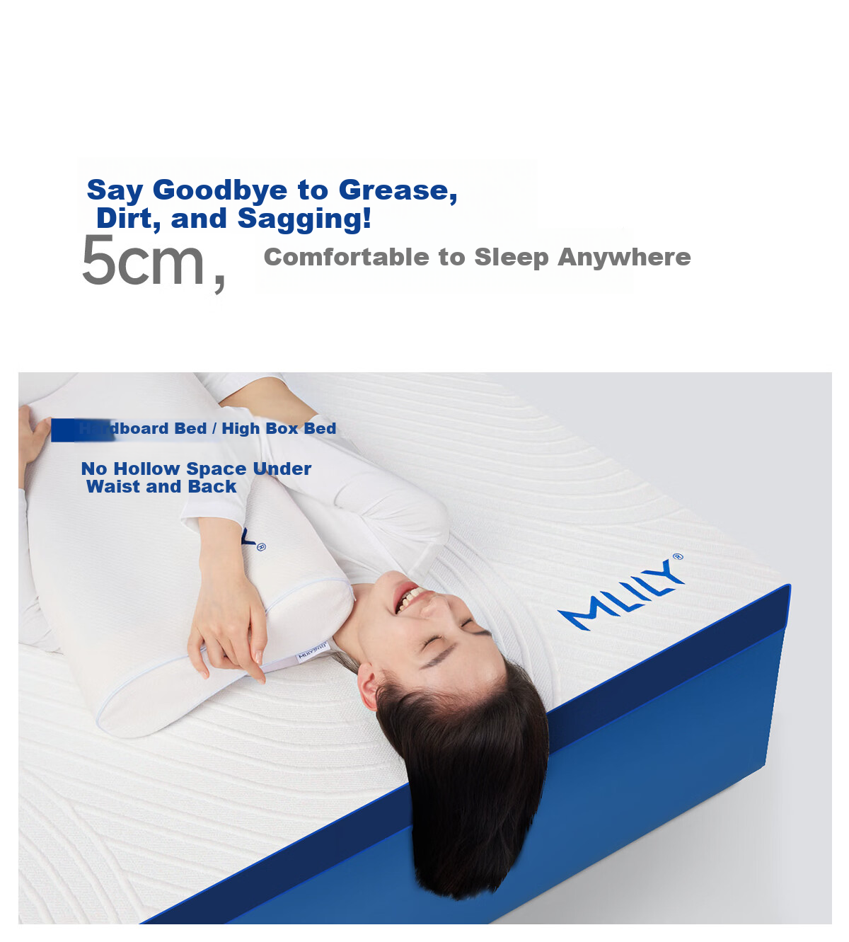 MLILY Fast Charging Air Memory Foam Student Dorm Mattress Thin Tatami Bed Pad 1.5x1.9m for Rental and Home Use 8