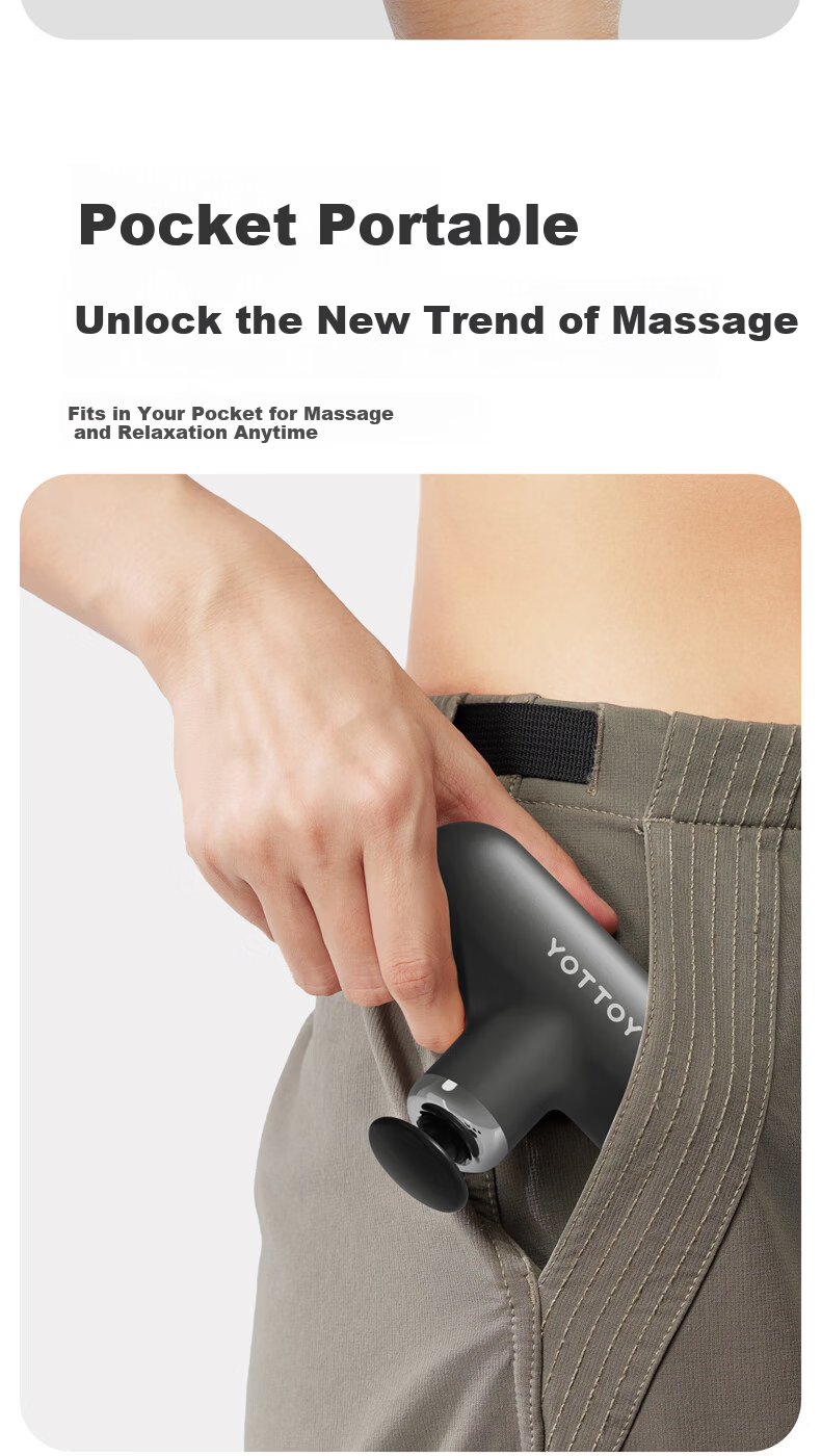 Yottoy Mini Massage Gun, Fascia Gun, Neck Massager, Multifunctional Fitness Deep Tissue Massager, White - Gift Box Editio 5