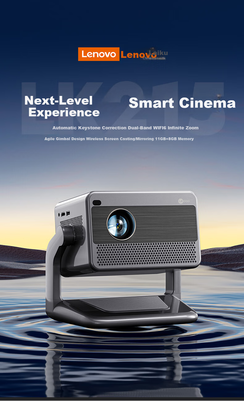 Lecoo Lenovo LK215 Smart Cloud Home Projector Intelligent Projector Bedroom Mobile Phone Projection TV (New Flagship Chip AI Voice Control Home Theater) 2