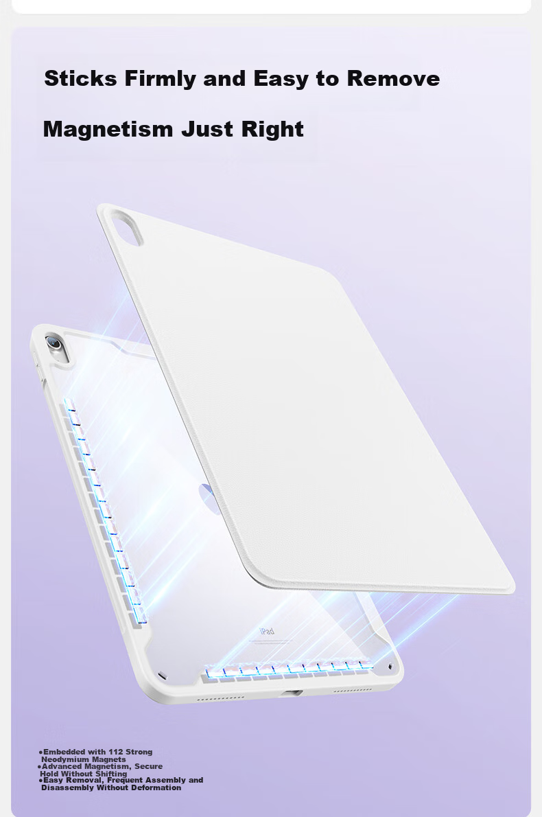 Shanmo Magnetic Detachable Case for iPad Pro 2025 13-inch Universal Transparent Acrylic Protective Cover Obsidian Black 3